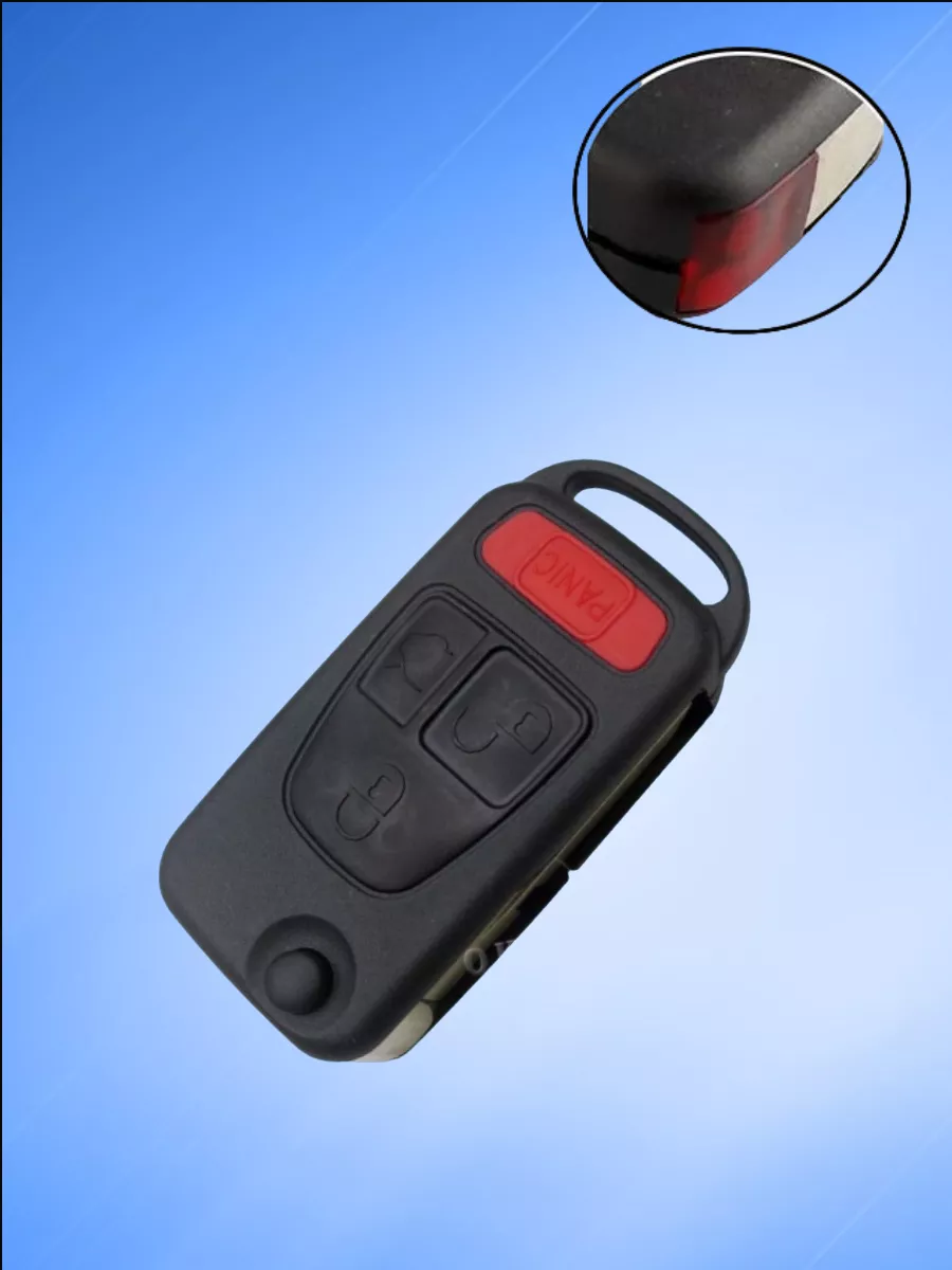 Корпус выкидного ключа с 4 кнопками лезвие HU64 для Mercedes Benz, с логотипом