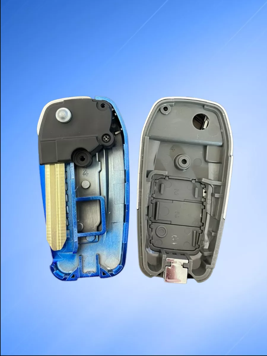 Корпус выкидного ключа с 2 кнопками лезвие TOY43 для Тойота, синий