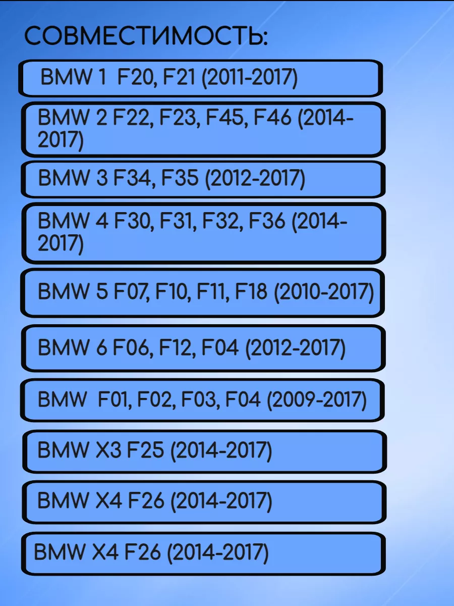 Корпус смарт ключа с 3 кнопками  для BMW F-серии, черный