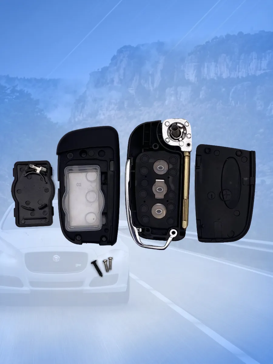 Корпус выкидного ключа с 3 кнопками лезвие FO21 для Ford, серебристый