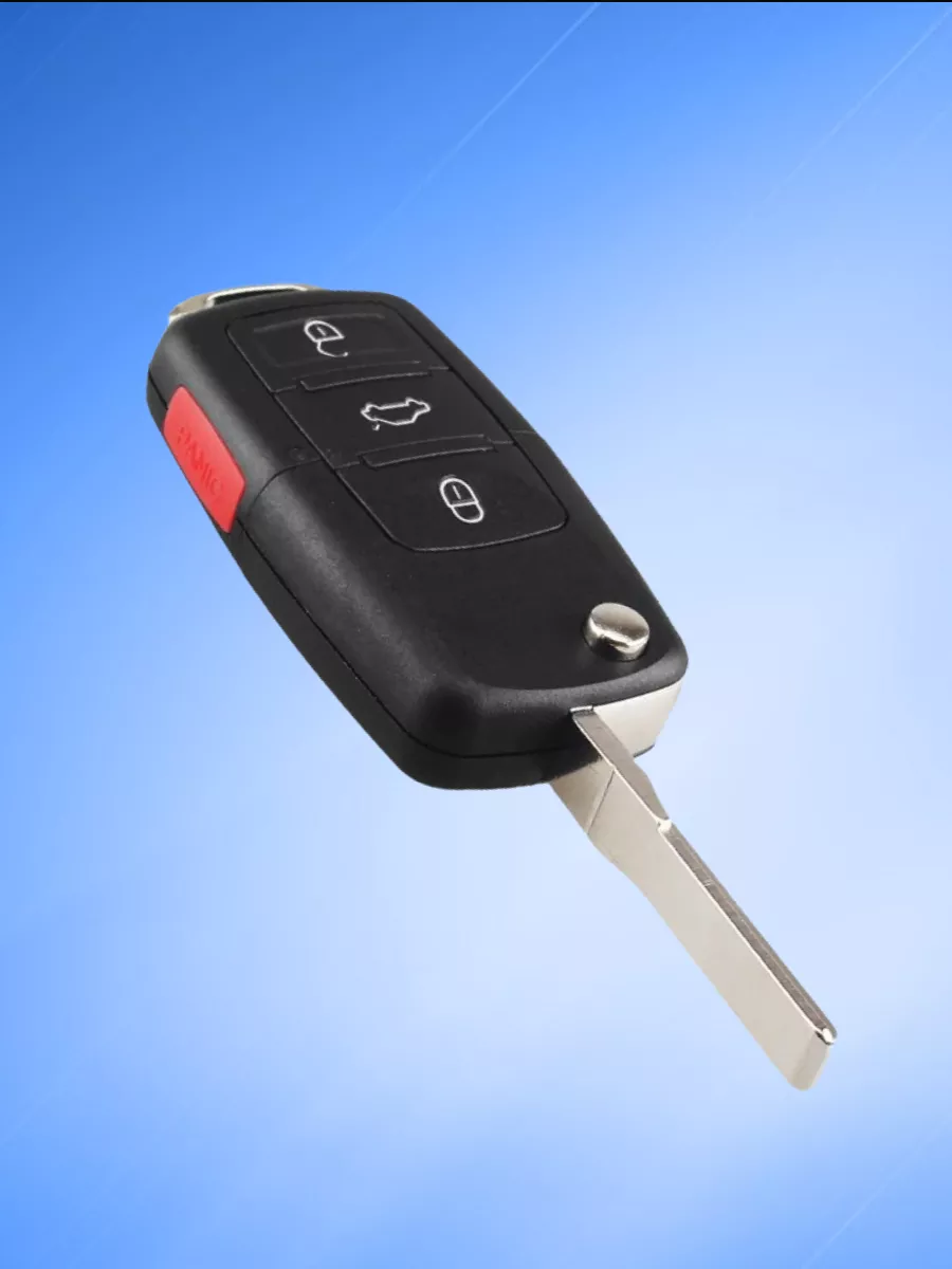 Корпус выкидного ключа с 3 кнопками +Panic для VW, батарейка на плате