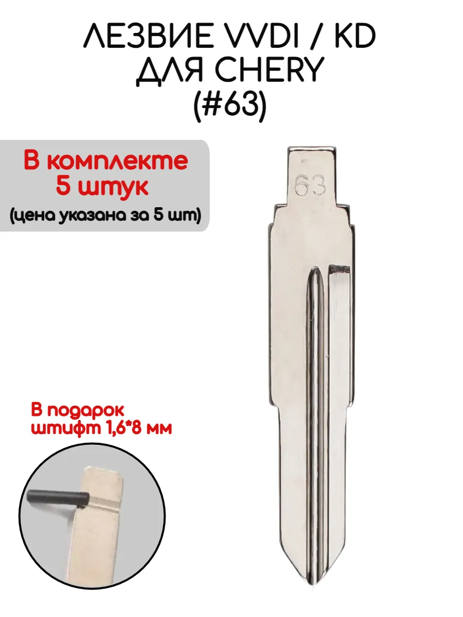 Набор лезвий из 5 штук VVDI KD (#63) для Chery