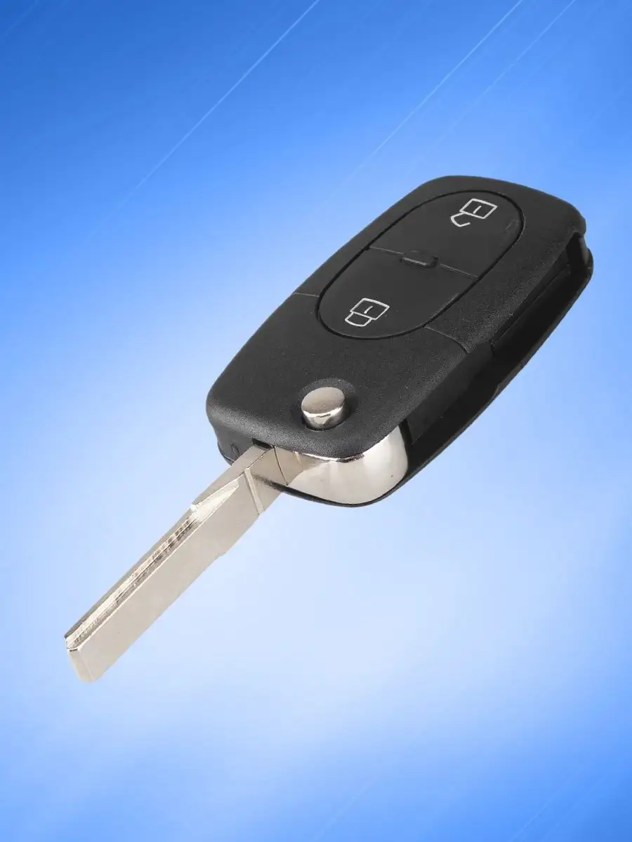 Корпус выкидного ключа с 2 кнопками лезвие HU66  для Audi, батарейка CR2032