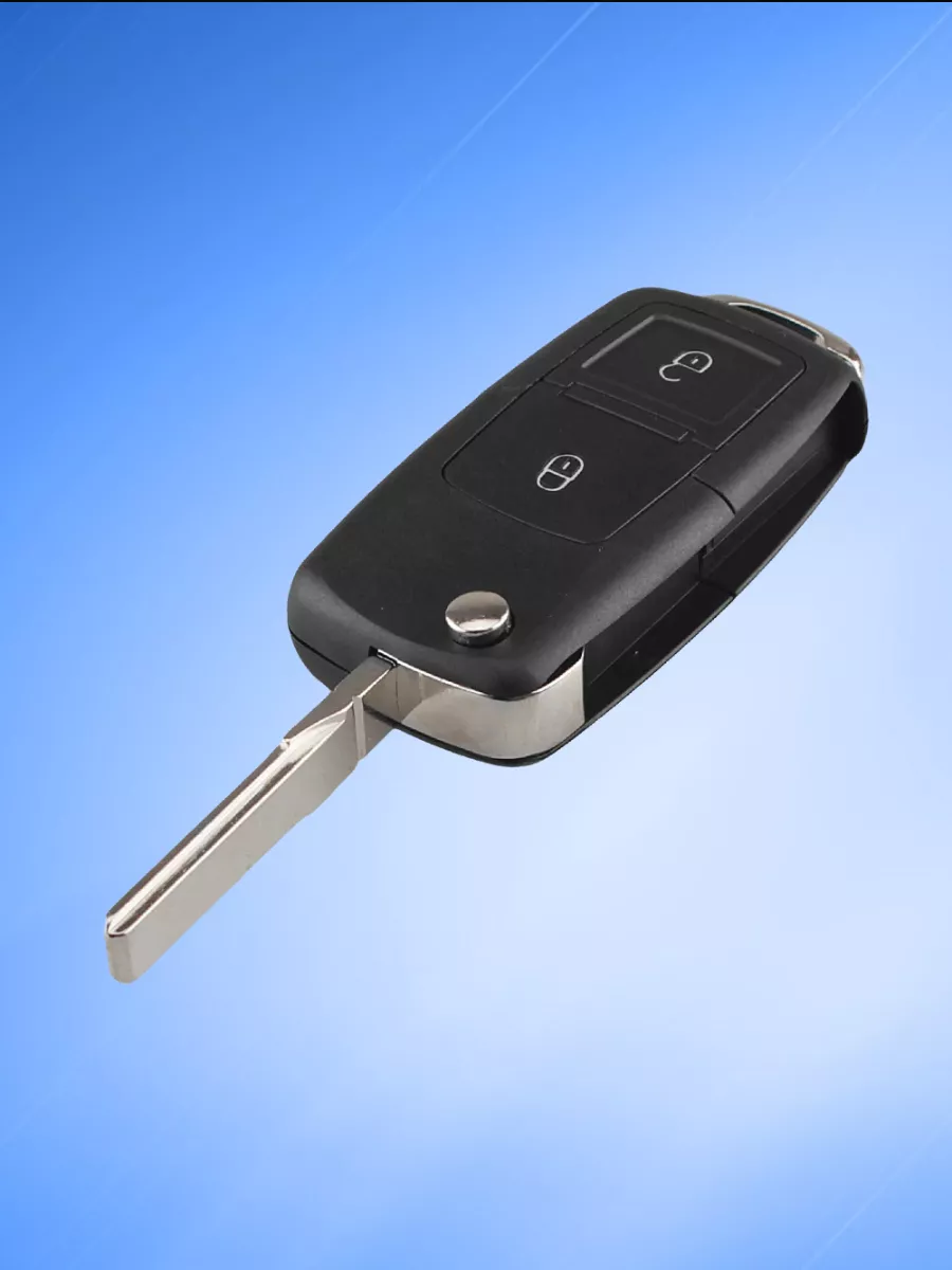 Корпус выкидного ключа с 2 кнопками для VW, батарейка на плате