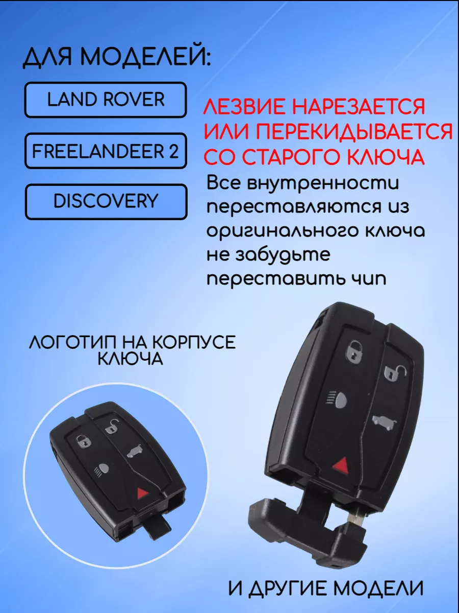 Корпус смарт ключа с 5 кнопками лезвие HU101 для Land Rover