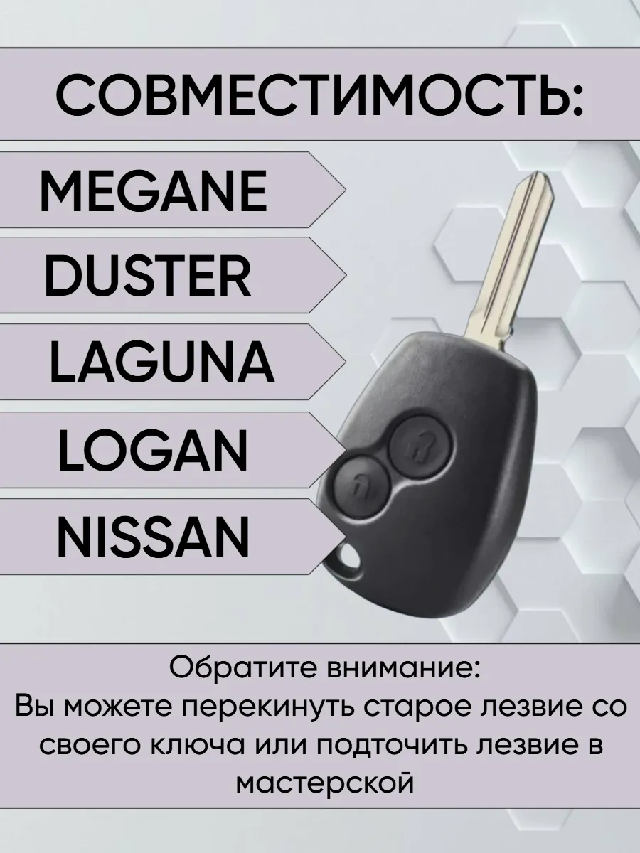 Корпус ключа для Renault Nissan Лада лезвие HU136te