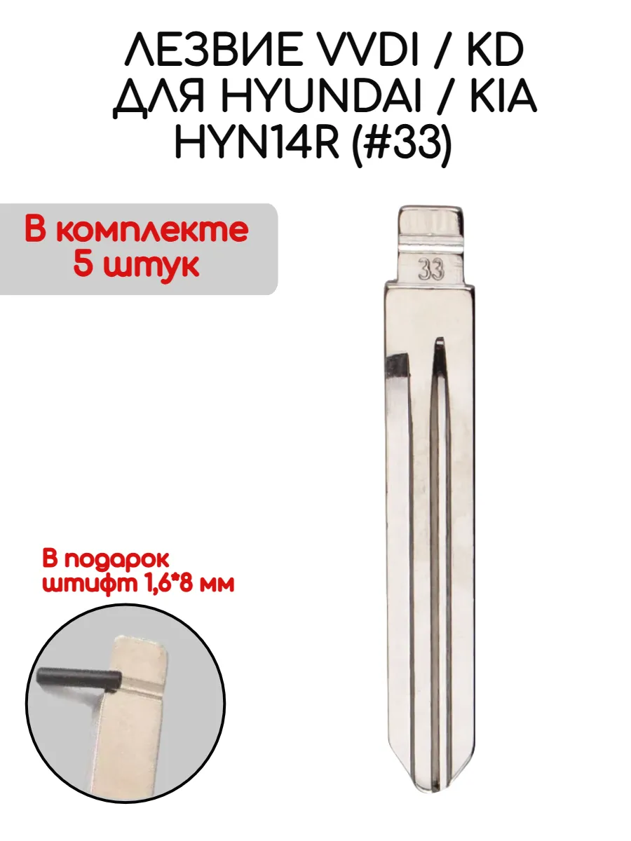 Набор лезвий из 5 штук VVDI KD HYN14R (#33) для Kia Hyundai