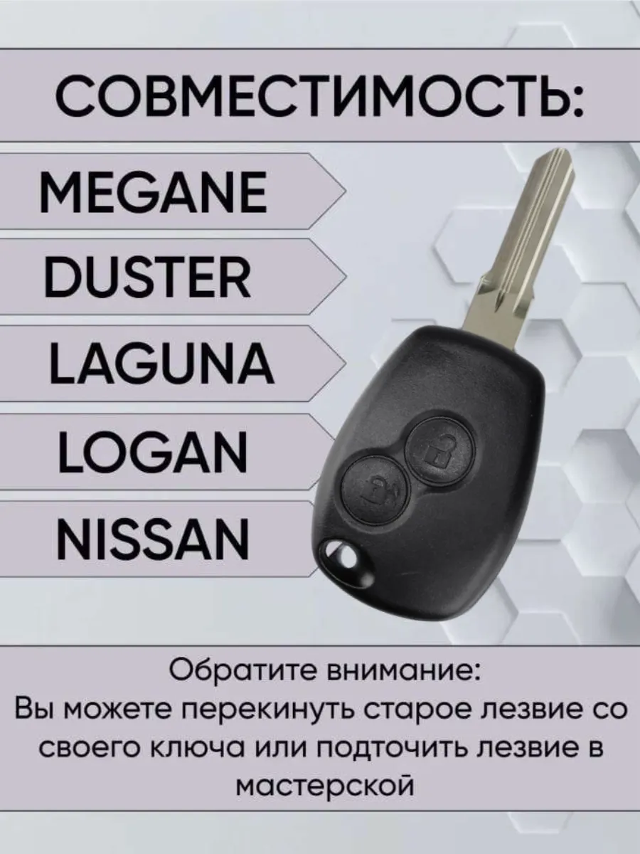 Корпус ключа для Renault Nissan Лада лезвие HU136