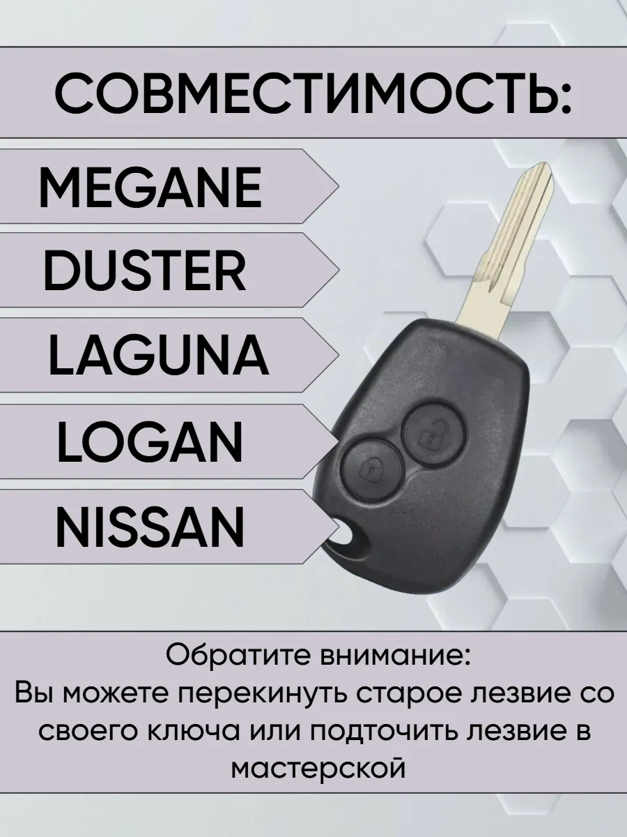 Корпус ключа для Renault Nissan Лада