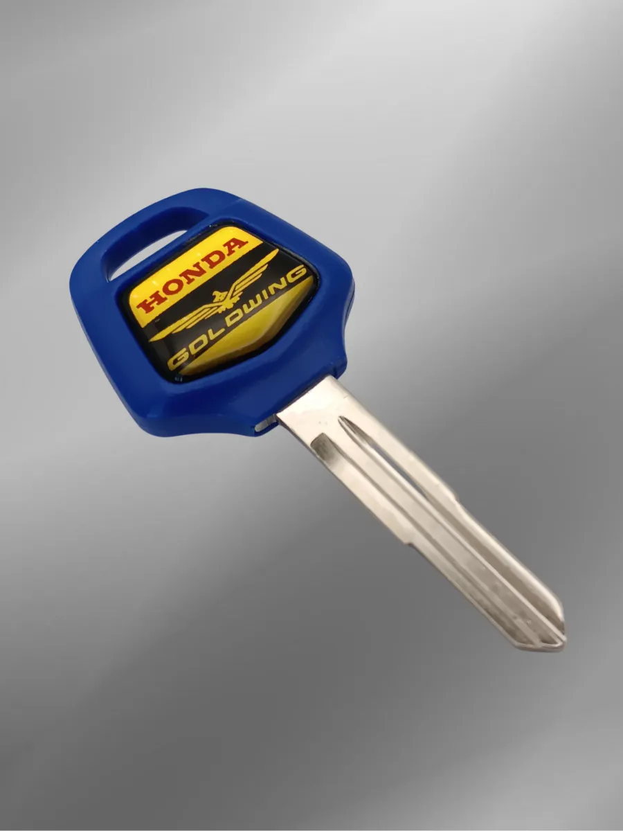 Заготовка ключа с местом под чип для мотоцикла Хонда синий