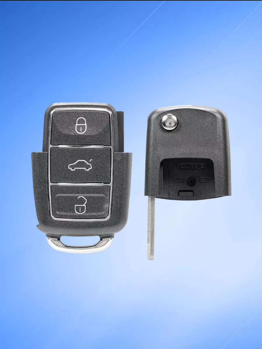 Корпус выкидного ключа зажигания для Skoda, батарейка на плате