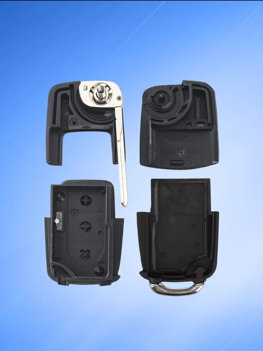 Корпус выкидного ключа с 2 кнопками для Skoda, батарейка на плате