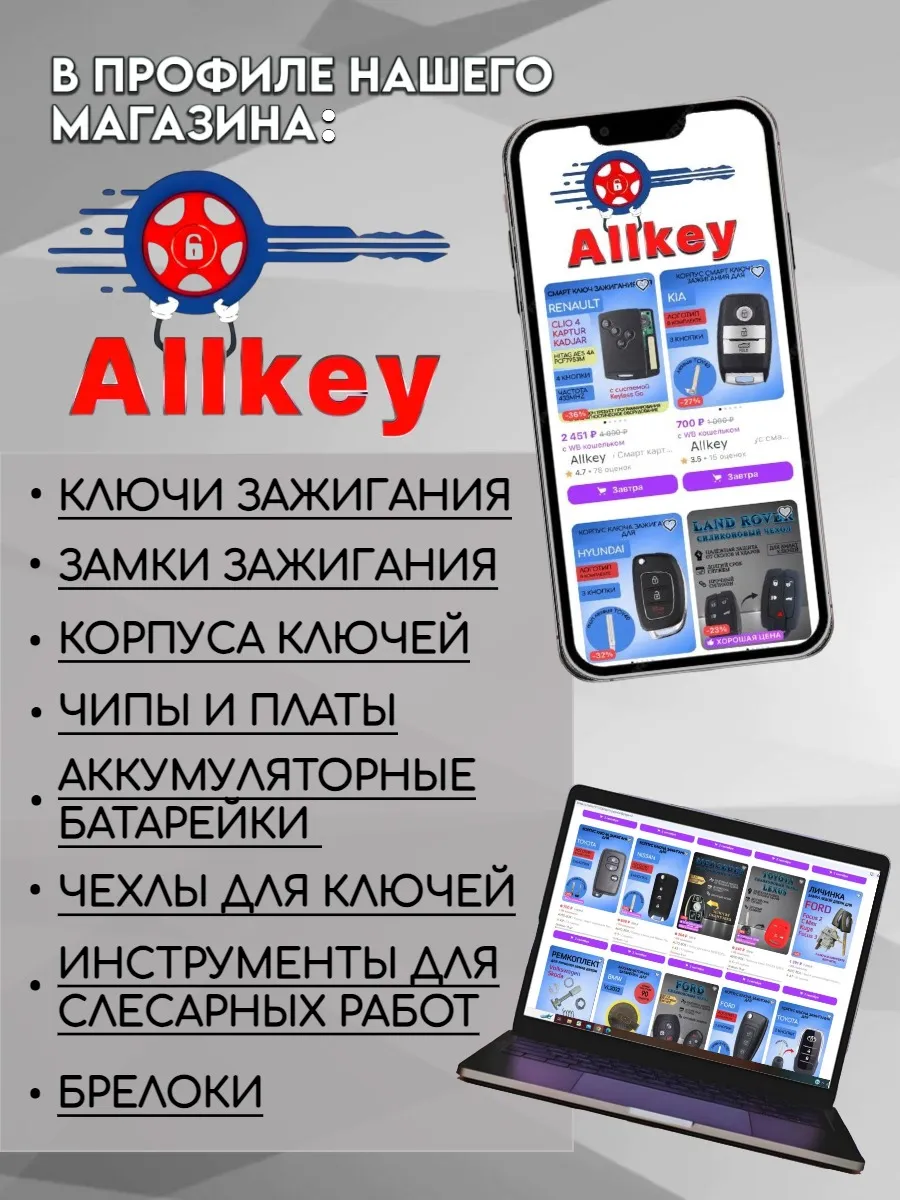 Заготовка с местом под чип лезвие с левым пазом для BYD (1 шт.) 