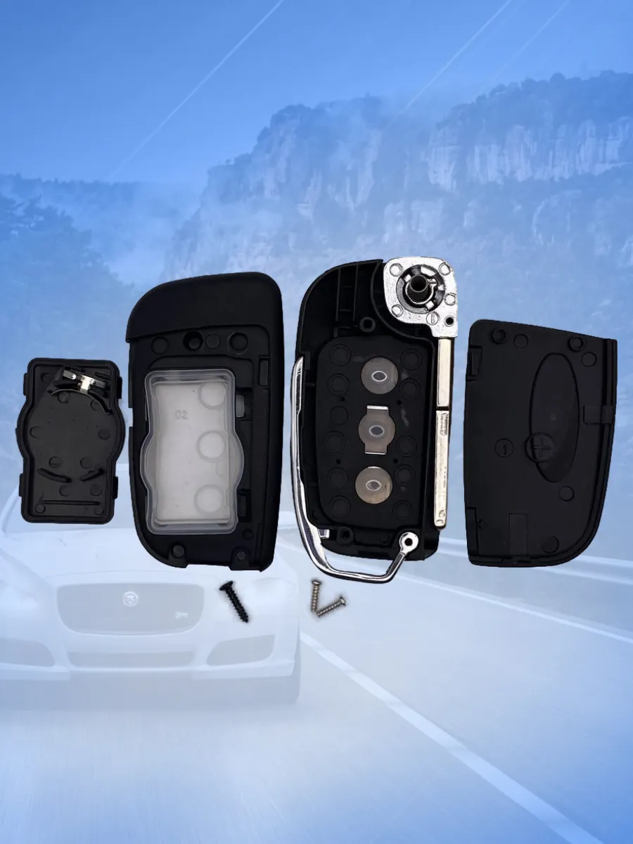 Корпус выкидного ключа с 3 кнопками лезвие HU101 для Ford, серебристый