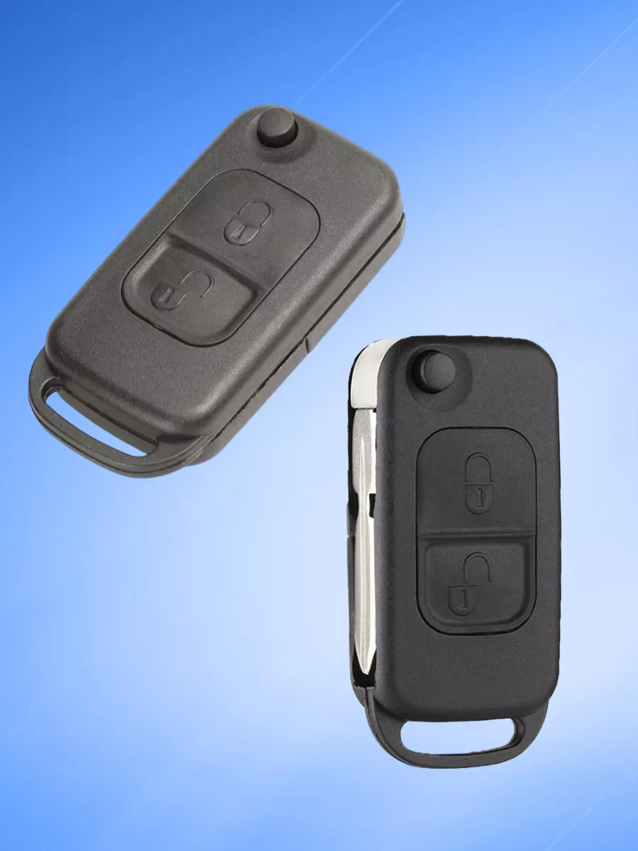 Корпус выкидного ключа с 2 кнопками лезвие HU39 для Mercedes Benz, с логотипом