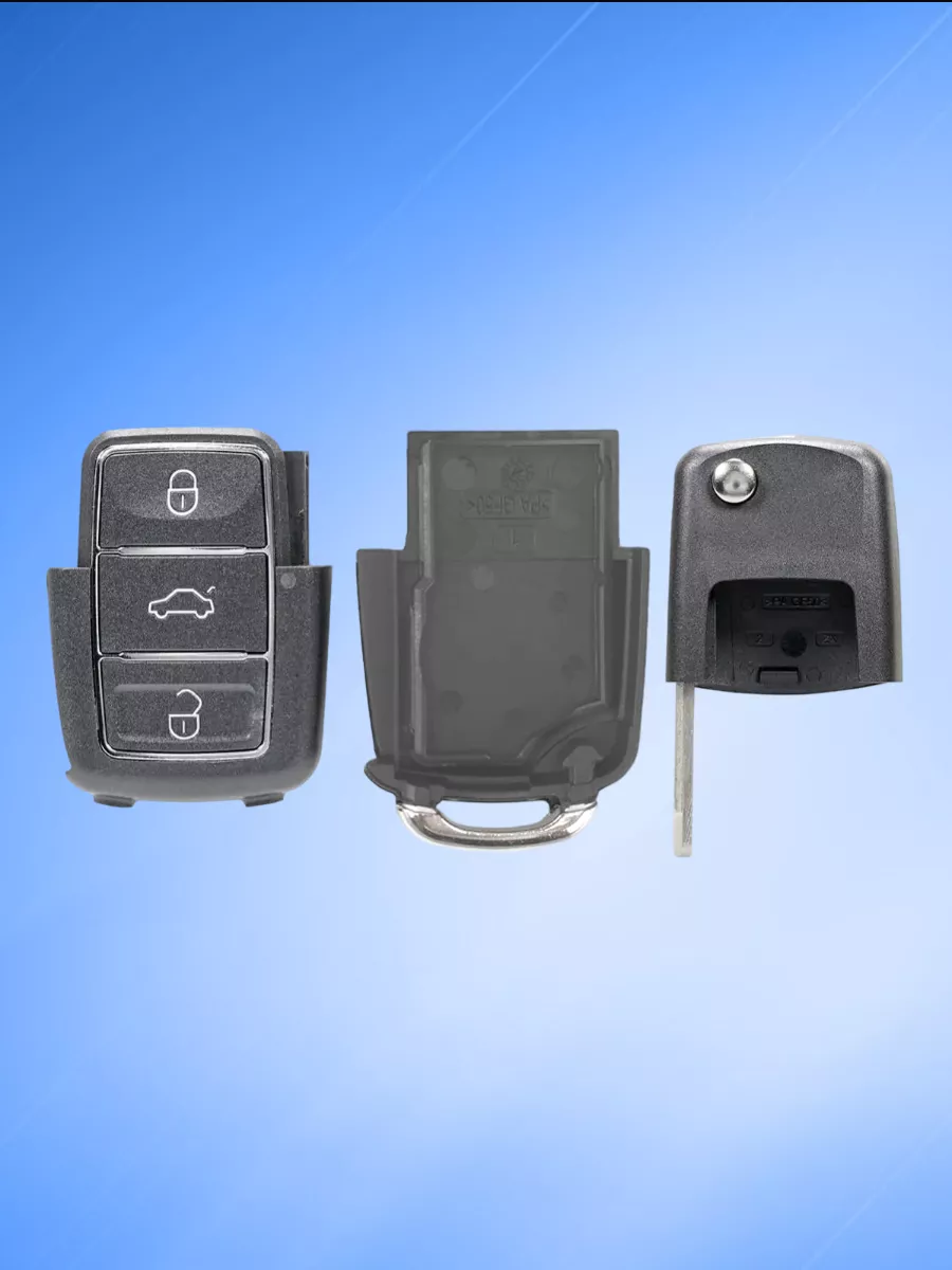 Корпус выкидного ключа зажигания для Skoda, батарейка на плате