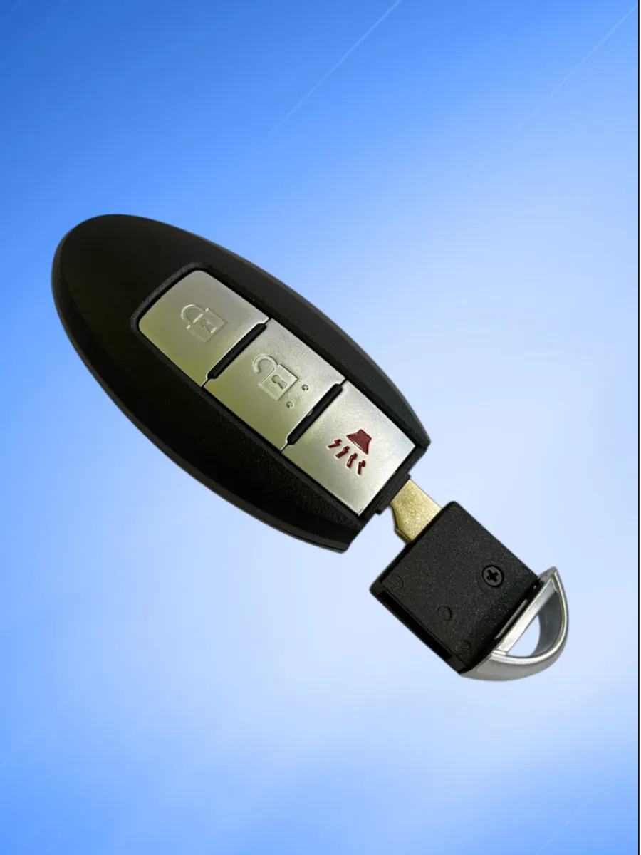 Корпус смарт ключа с 2 кнопками +Panic для Ниссан без логотипа, контакт снизу