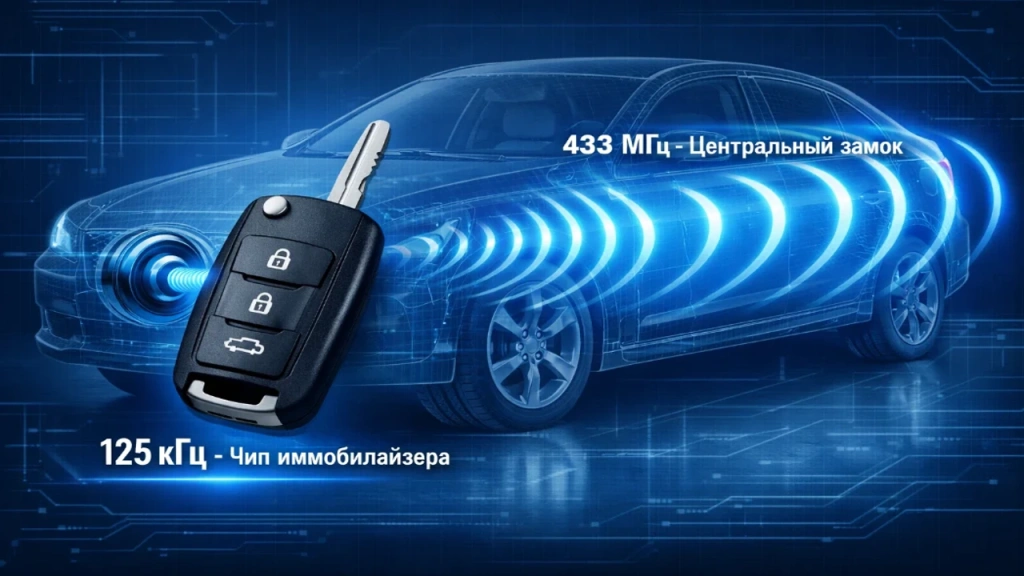 Разница между частотой чипа и кнопок ключа