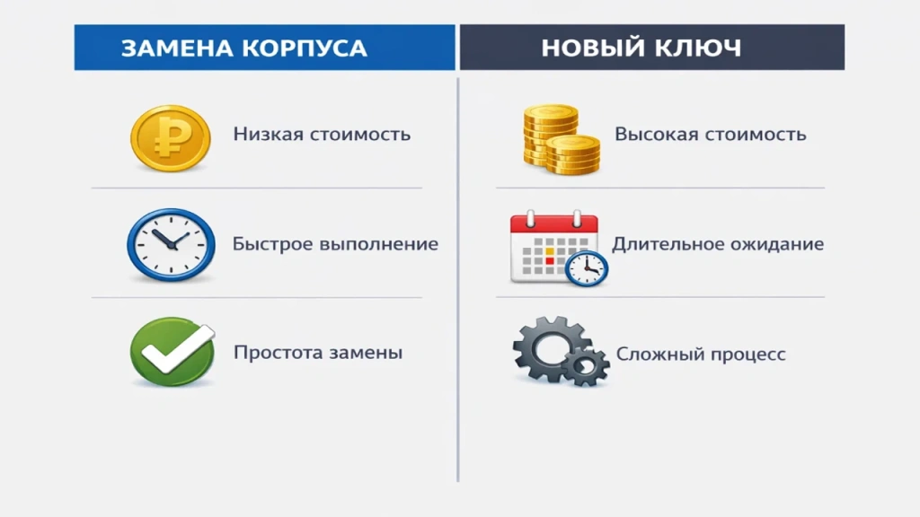 Инфографика: замена корпуса или изготовление нового ключа